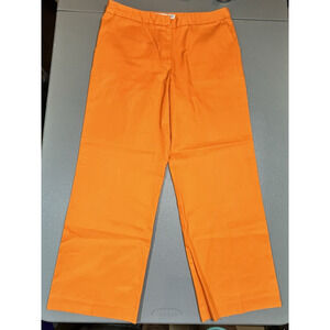 Trina Turk Orange Straight Leg Cropped Business Casual Trouser Pants Size 8 Fall